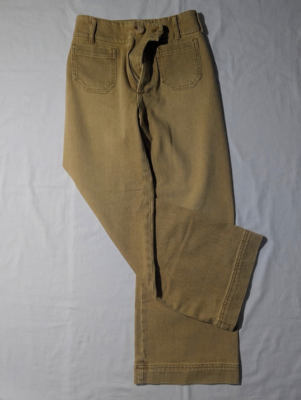 Maeve By Anthropologie Tan Colette Cropped Wide-Leg Relaxed-fit High-Rise Pants - Picture 7 of 12